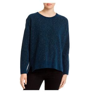 EILEEN FISHER Womens Green Textured Speckle Long Sleeve Jewel Neck Sweater L